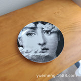 Italian Vintage Face Decorative Wall Plate For Home Bar Background Decor Handcrafted Hanging Ornament Unique Gift