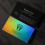 Holographic Foil Custom business card  Black card hollowing Design and Print black card stock foil silver foil cal Luxurious