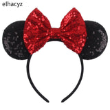 Colorful Sequins 5"Bows Mouse Ear Headbands for Adults Girls Festival Party Hair Accessories Women Girls Rainbow Hairbands