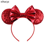 Colorful Sequins 5"Bows Mouse Ear Headbands for Adults Girls Festival Party Hair Accessories Women Girls Rainbow Hairbands