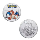 Pokemon Anime Gold Plated Gold Coin Game Commemorative Coin Pikachu Mewtwo Charizard Gold Coin Game Collection childrens gift