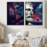 Seneca Statue Art Canvas Painting Making Noble Resolutions Inspirational Quotes Posters and Prints for Office Room Home Decor