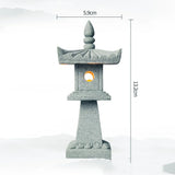 New Mini Pagoda Lantern Light Garden Statue Decorative Sand Stone Micro Landscape Lamp Zen Yard Miniature Bonsai
