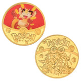 Pokemon Anime Gold Plated Gold Coin Game Commemorative Coin Pikachu Mewtwo Charizard Gold Coin Game Collection childrens gift
