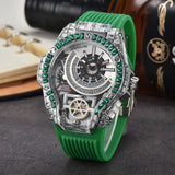 Full diamond Case Business Luxury Top Mens Watches Rubber Strap Color Creative Decorative Quartz Watch Men AAA Clocks Relogio