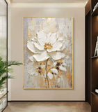 3D Textured Floral Oil Painting on Premium Linen Canvas Unframed Modern Oil Painting For Home Decor Hand-Painted Canvas Painting