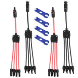 2/4PCS Solar Connectors Waterproof Y-shaped 5 Way Adapter Solar Cable Parallel Adaptor Heat Resistant Panel Wire Connector Hotsa