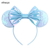 Colorful Sequins 5"Bows Mouse Ear Headbands for Adults Girls Festival Party Hair Accessories Women Girls Rainbow Hairbands