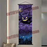 Printed Pokemon Poster, Anime Wall Artwork, Gengar Eevee Pikachu Images, Scroll Paintings, Retro Artist Home Living Room Decor