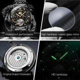 OLEVS 9910 Mens Watch Original Luxury Tourbillon Automatic Mechanical Watche Waterproof Luminous  Day-Date Watch With Box Reloj