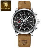 POEDAGAR Luxury Trendy Man Watch Date Waterproof Luminous Chronograph Men Watch Sports Male Stylish Leather Men's Quartz Watches