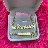Custom Crown Butterfly Name Necklace Bracelet for Women Jewelry Stainles Steel Gold Color Nameplate Kids Set Best Gifts