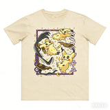Anime Pokémon Mimikyu Printed Pure Cotton T-shirt for Men and Women Spring/Summer New Collection Fashion Short Sleeved Shirt