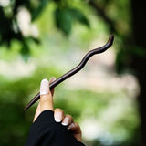 Retro Ebony Hairpin Chinese Antique Style Carved Hairpin Simple Temperament Qipao Hanfu Dished Hair Accessories for Women
