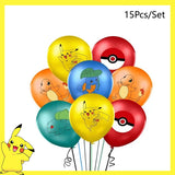 Pokemon Birthday Party Decoration Pikachu Disposable Tableware Cup Napkin Plate Tablecloth Baby Shower Cake Topper Flag Balloons