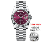 PAGANI DESIGN Men's Watch 2026 New Rose Gold Blue DD40 Automatic Watch Men Mechanical Wristwatch Sapphire glass Waterproof Watch