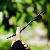 Retro Ebony Hairpin Chinese Antique Style Carved Hairpin Simple Temperament Qipao Hanfu Dished Hair Accessories for Women