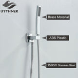 Uythner Handshower Head 150cm Stainless Steel Shower Hose Shower Faucet Sprayer Head Wall Mounted Faucet Accessories