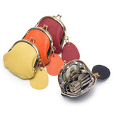 Coin Purse Kiss Lock Coin Purse for Women Large Capacity Coins Pouch Vintage Change Purse Genuine Leather Small Wallet for Women