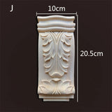 Retro Vintage Wood Carved Onlay Applique Carpenter Frame Decal Furniture Decoration Wooden Craft Decorative Door Flower Ornament