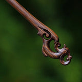Retro Ebony Hairpin Chinese Antique Style Carved Hairpin Simple Temperament Qipao Hanfu Dished Hair Accessories for Women