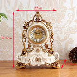 Luxury European Desk Royalty Home Watch Table Desktop Clock Resin Desk Clock Bedroom Office Table Clock Home Decoration