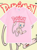 Pokémon Anime Mew Printing Oversized Cotton T-shirt Men and Women Comfortable Fashion Y2K Children's Clothing Summer T-shirt