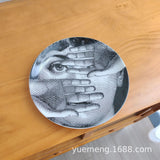Italian Vintage Face Decorative Wall Plate For Home Bar Background Decor Handcrafted Hanging Ornament Unique Gift