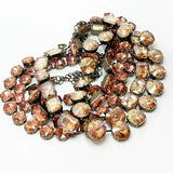 Vintage Geometric Glass Crystal Necklace Creative Trend Clothing Accessories Copper Claw Set Crystal Jewelry