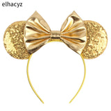 Colorful Sequins 5"Bows Mouse Ear Headbands for Adults Girls Festival Party Hair Accessories Women Girls Rainbow Hairbands