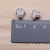 IFOCUS 10pcs/Lot Dog Paw European Big Hole Beads For DIY Jewelry Making Zinc Alloy 10x9x6mm/0.39x0.35x0.24inch