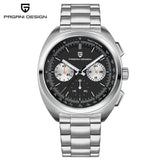 PAGANI DESIGN 2026 Retro Luxury Men's Watches Sports Chronograph VK63 Quartz Watch For Men AR Sapphire Waterproof Leather Clock