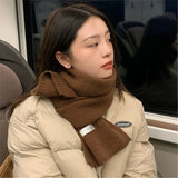 2025 New Knitted Red Scarf Women Winter Simple Classic Solid Color Wraps Men Couple Scarf New Soft Warm Thermal Wool Muffler