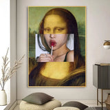 Funny Mona Lisa Poster Poster Art Print Bar Living Room Furniture Decor