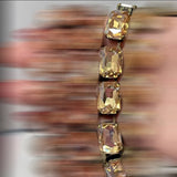 Vintage Geometric Glass Crystal Necklace Creative Trend Clothing Accessories Copper Claw Set Crystal Jewelry