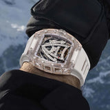 PINDU New Design Luxury Brand Men's Mechanical Watch Skeleton Mechanical Sapphire Glass Stainless Steel Waterproof Watch