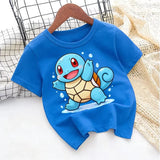 2026 Pokemons Kids T-shirt Anime Game Cartoon Cotton Boys Girl Toddler Tees Streetwear Casual Short Sleeve Childern Clothes Tops