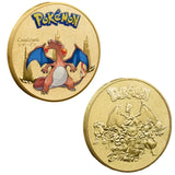 Pokemon Anime Gold Plated Gold Coin Game Commemorative Coin Pikachu Mewtwo Charizard Gold Coin Game Collection childrens gift