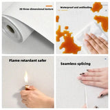 50cmX10/2.8m Linen 3D Foam Self-adhesive PVC Solid Color Thickened Waterproof Background Wall Renovation Wallpaper Wall Stickers