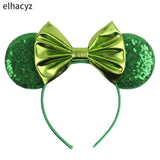 Colorful Sequins 5"Bows Mouse Ear Headbands for Adults Girls Festival Party Hair Accessories Women Girls Rainbow Hairbands