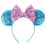 Colorful Sequins 5"Bows Mouse Ear Headbands for Adults Girls Festival Party Hair Accessories Women Girls Rainbow Hairbands