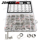 M1.6 M2 M2.5 M3 M4 M5 Cross Phillips Flat Countersunk Head Screws 304 Stainless Steel Bolt and Nut Washer Assortment Set Kit Box
