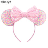 Colorful Sequins 5"Bows Mouse Ear Headbands for Adults Girls Festival Party Hair Accessories Women Girls Rainbow Hairbands