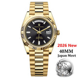 PAGANI DESIGN Men's Watch 2026 New Rose Gold Blue DD40 Automatic Watch Men Mechanical Wristwatch Sapphire glass Waterproof Watch