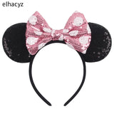 Colorful Sequins 5"Bows Mouse Ear Headbands for Adults Girls Festival Party Hair Accessories Women Girls Rainbow Hairbands