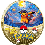Pokemon Anime Gold Plated Gold Coin Game Commemorative Coin Pikachu Mewtwo Charizard Gold Coin Game Collection childrens gift