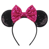 Colorful Sequins 5"Bows Mouse Ear Headbands for Adults Girls Festival Party Hair Accessories Women Girls Rainbow Hairbands