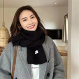2025 New Knitted Red Scarf Women Winter Simple Classic Solid Color Wraps Men Couple Scarf New Soft Warm Thermal Wool Muffler