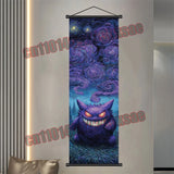 Printed Pokemon Poster, Anime Wall Artwork, Gengar Eevee Pikachu Images, Scroll Paintings, Retro Artist Home Living Room Decor