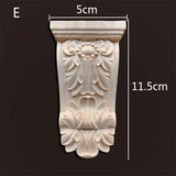 Retro Vintage Wood Carved Onlay Applique Carpenter Frame Decal Furniture Decoration Wooden Craft Decorative Door Flower Ornament
